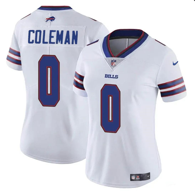 Women's Buffalo Bills #0 Keon Coleman White Vapor Stitched Football Jersey(Run Small)